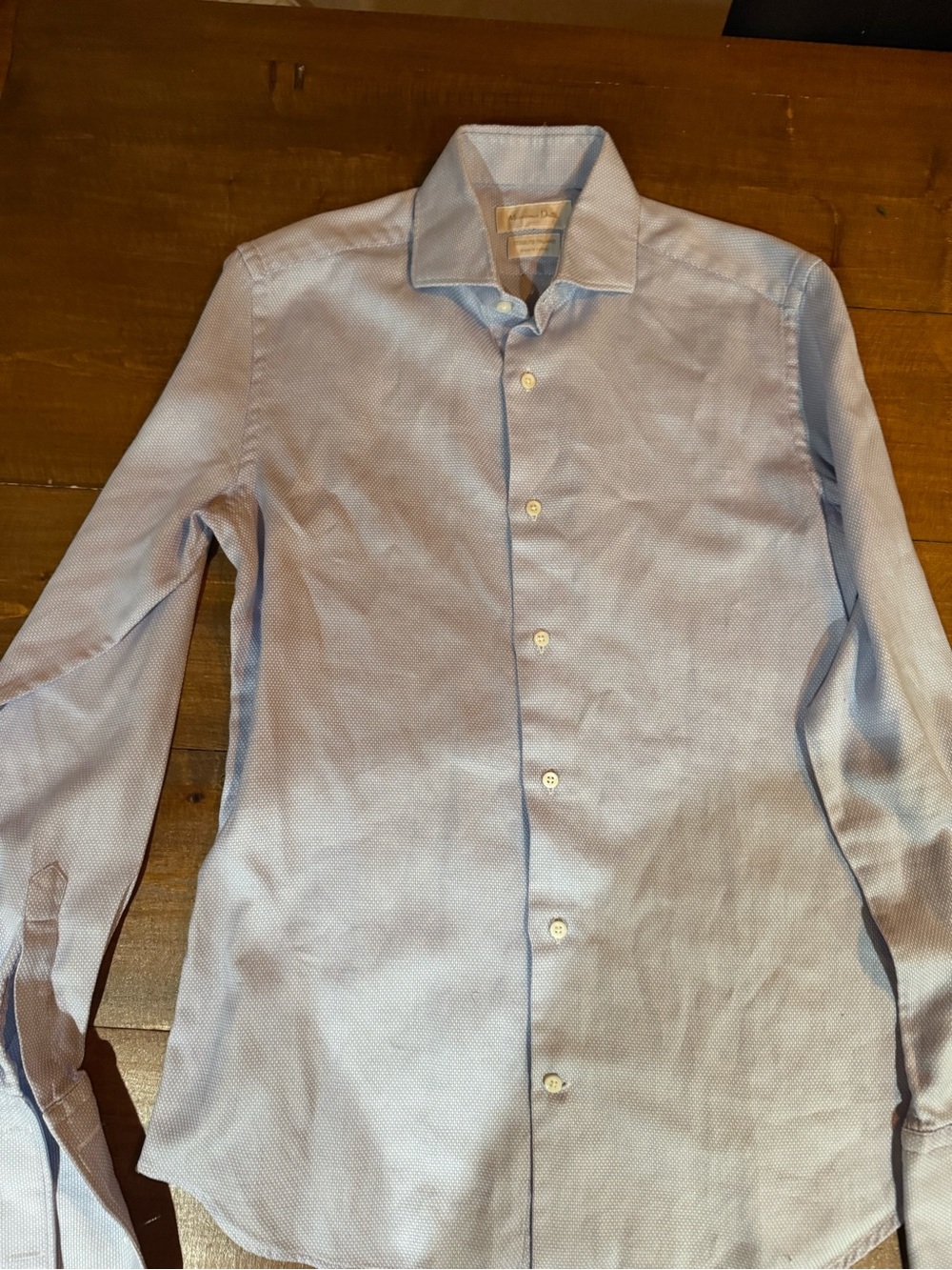 Massimo Dutti Light Blue Tailored Dress Shirt